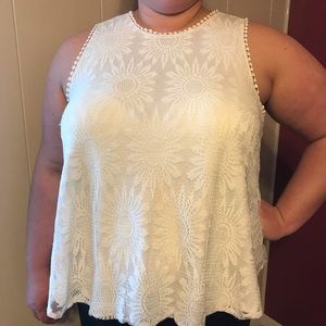 White lace tank